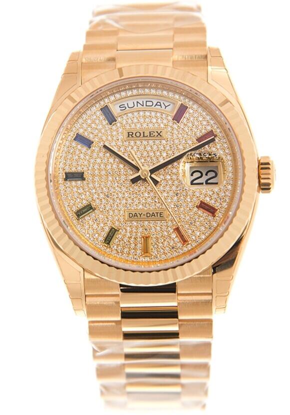 Hot replica watches show very colorful effect with various colored sapphire indexes.